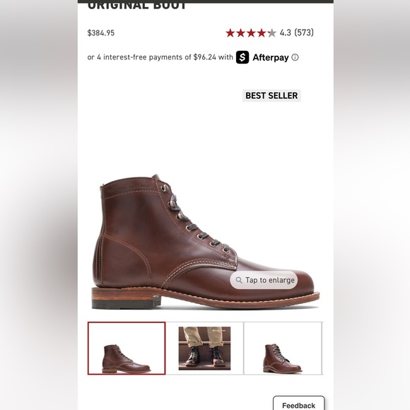 Wolverine Men's 1000 mile Brown Leather Boots - Picture 6 of 6